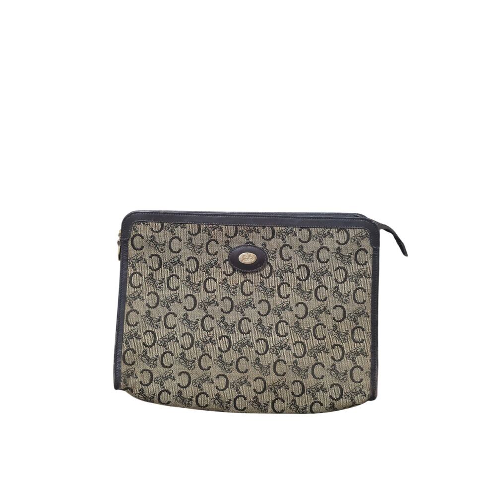 Vintage Celine Clutch Featuring the Iconic "C" Macadam Horse & Carriage - Picture 1 of 11